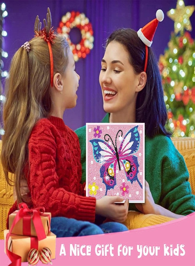 xackcme 4 PCS Butterfly Diamond Art Painting Kit for Kids, 5D Diamond Art Kits for Beginners, DIY Gem Rhinestone Full Drill Gem Painting Crafts for Girls Boys Ages 6-8-9-12 for Home Wall Decor (6x6 inch) - Image 5